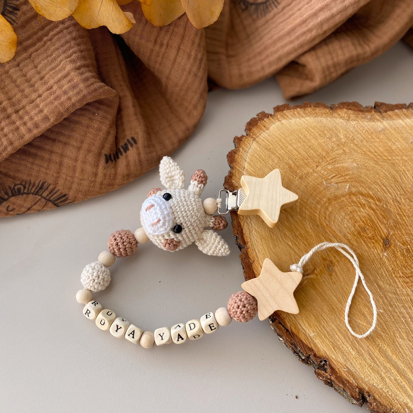 Adiko Kids - Amigurumi Dotted Giraffe Pacifier Chain