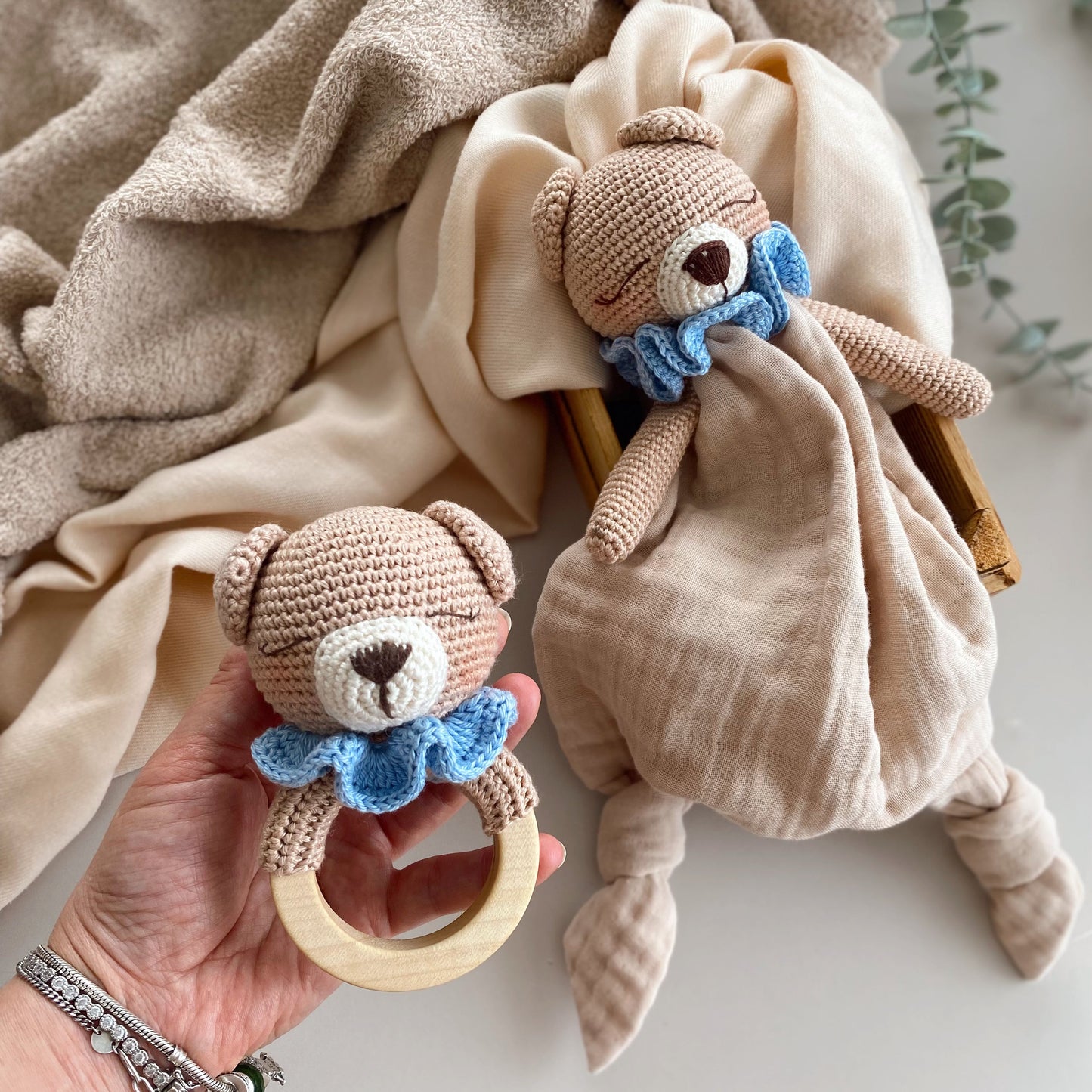 Adiko Kids - Amigurumi Sleeping Bear Rattle