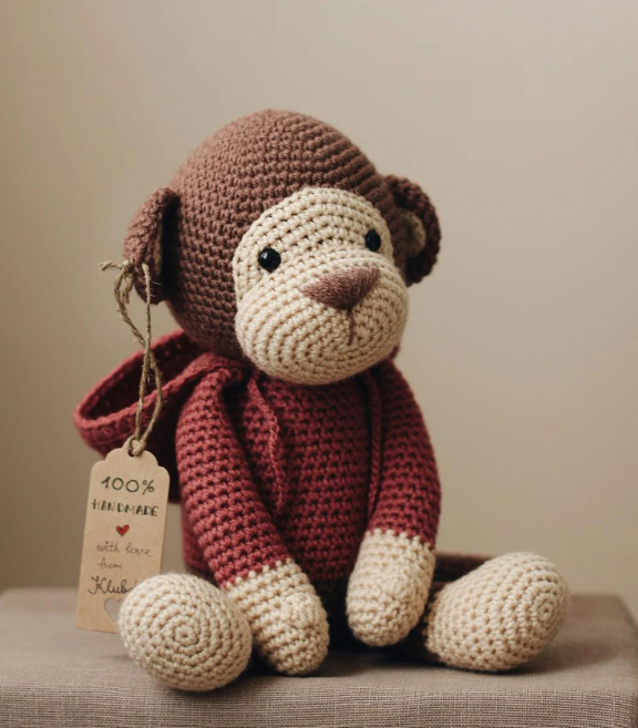 Adiko Kids - Amigurumi Monkey in Hood Cuddly Friend