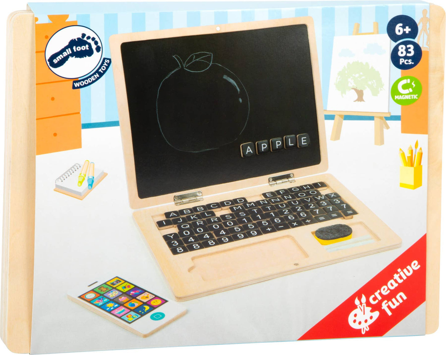 Wooden Laptop with Magnet Board - Adiko Kids