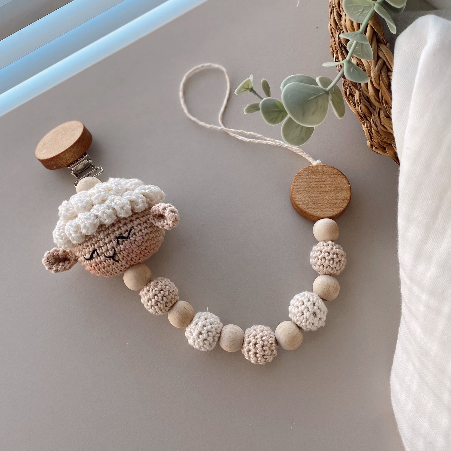 Adiko Kids - Amigurumi Sheep Pacifier Chain