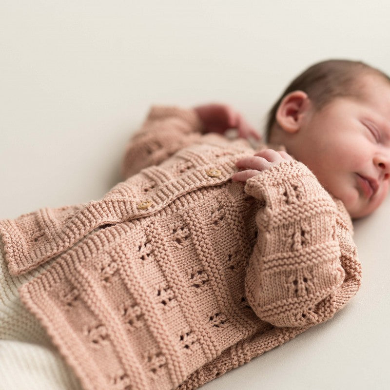 Openwork Pink Cardigan